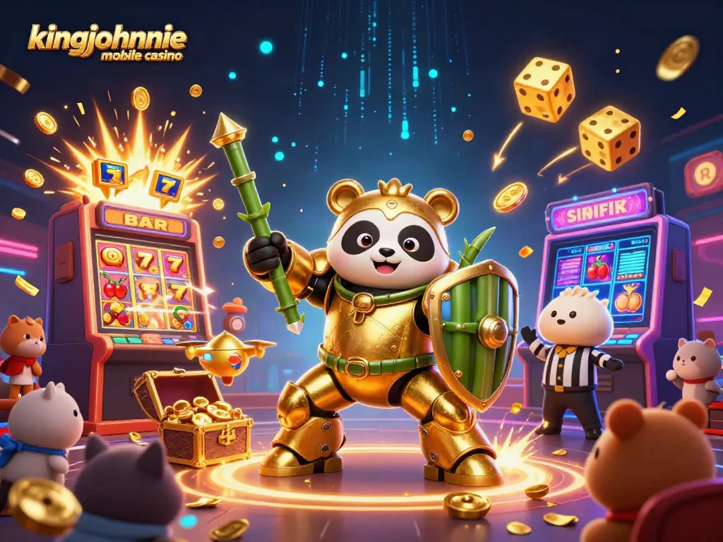 Experience the excitement of kingjohnnie mobile casino with dynamic 3D visuals and vibrant gaming elements.