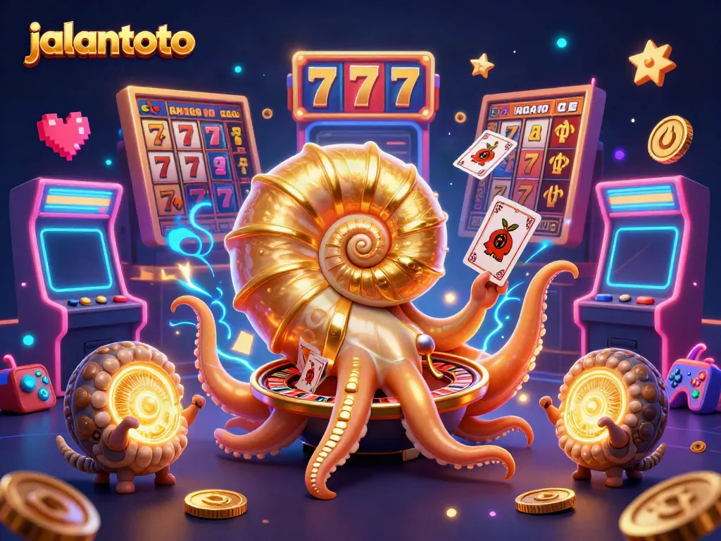 Experience the excitement at jalantoto with a vibrant casino scene showcasing a roulette wheel and colorful game elements.