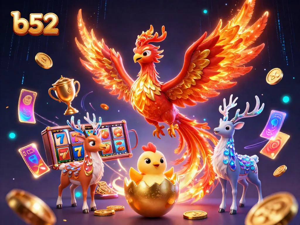 Experience the thrill of b52 casino games with vibrant phoenix characters and dynamic gaming elements.