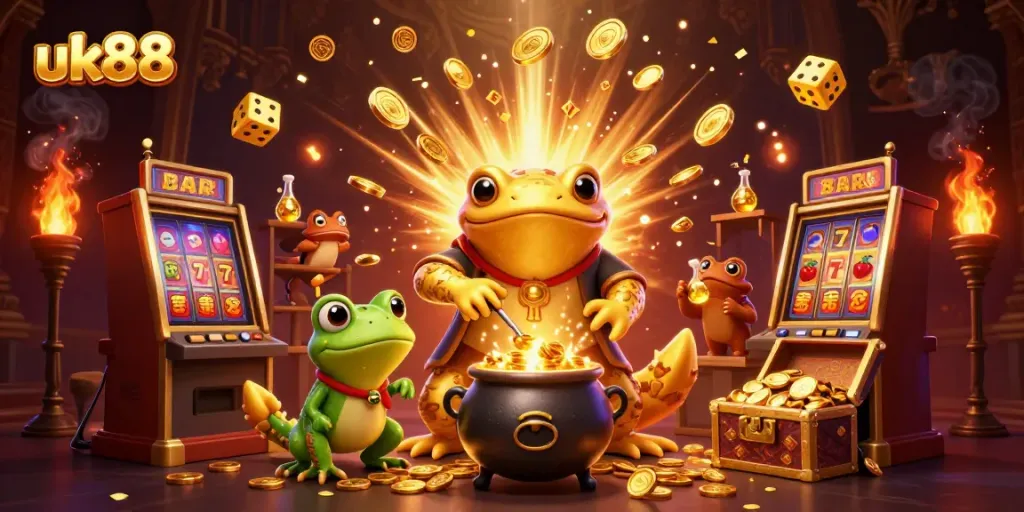Experience the excitement of uk88 with a golden salamander alchemist and immersive casino elements.