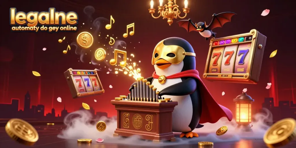 Experience legalne automaty do gier online with a vibrant casino-themed 3D illustration showcasing engaging elements.