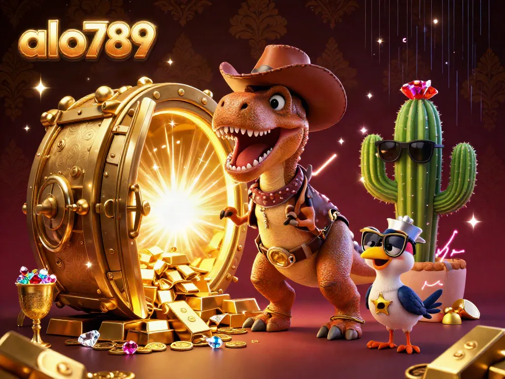 Experience the thrilling atmosphere of alo789's dynamic casino scene, featuring vibrant characters and shining treasures.
