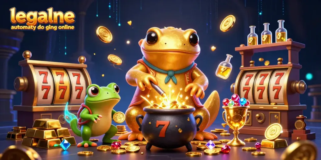 Experience legalne automaty do gier online with vibrant golden treasures and dynamic slot elements.