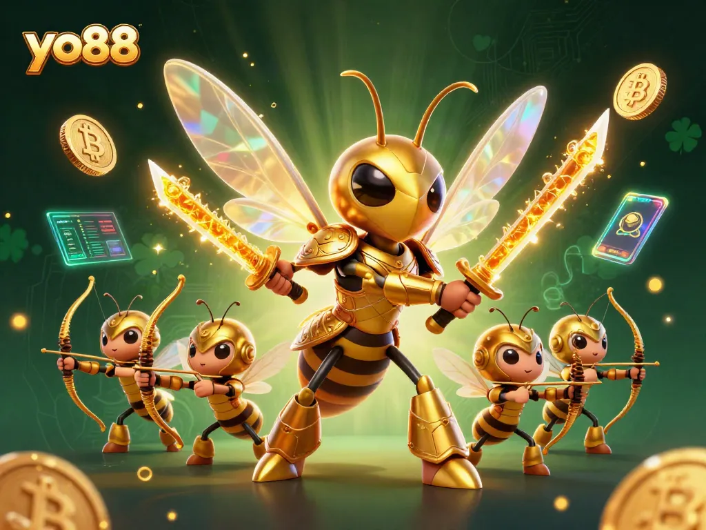 Engage with yo88's thrilling online gaming experience with vibrant characters and crypto elements.