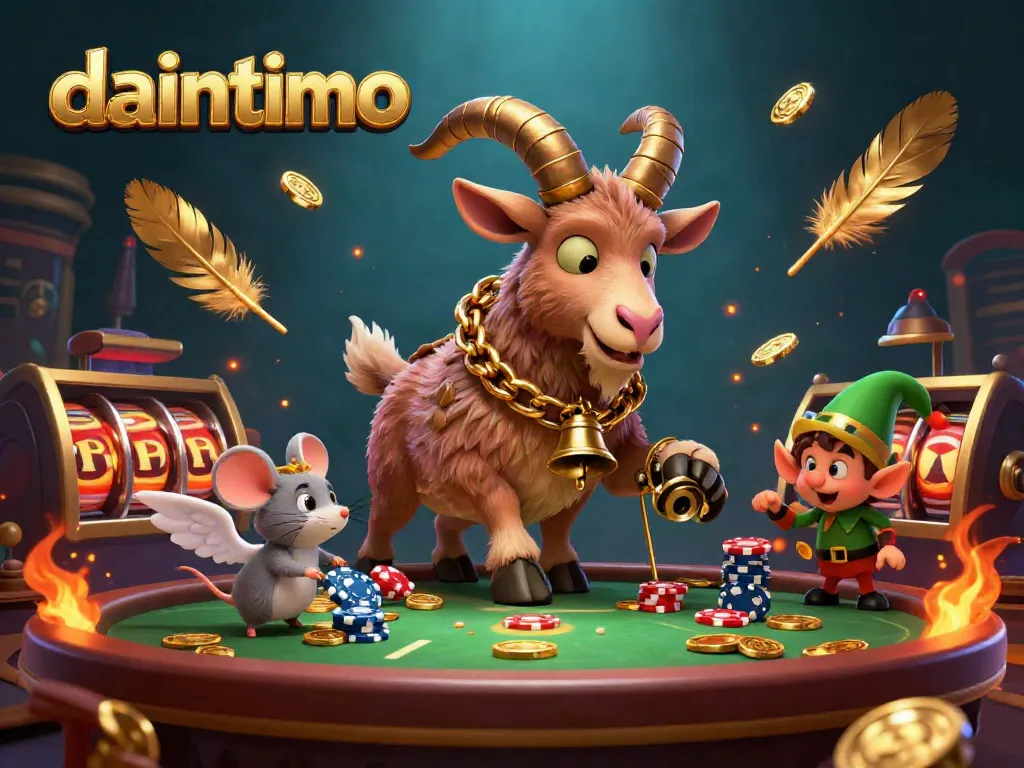 Permainan kasino yang meriah di Daintimo dengan Krampus dan gremlin mencuri chip poker.