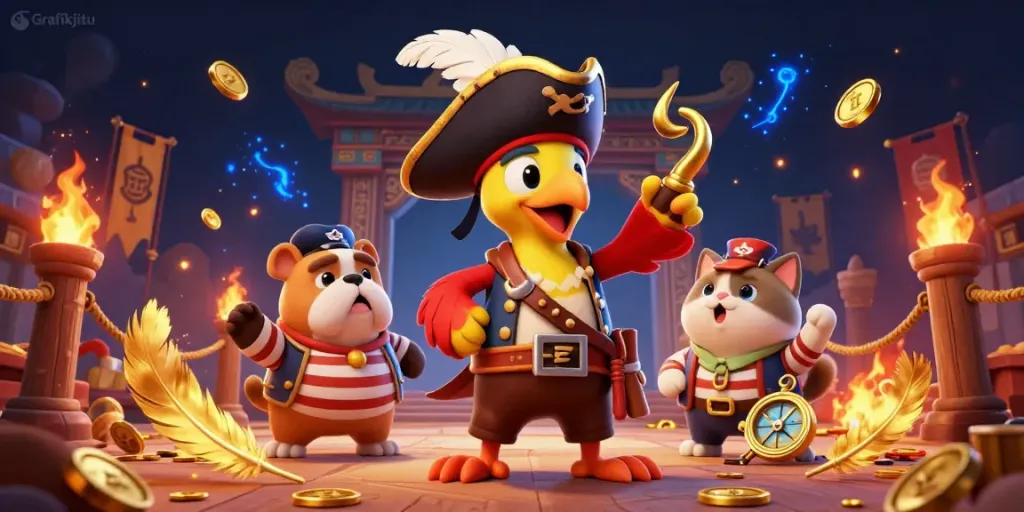 Experience thrilling action at Grafikjitu with pirate-themed characters and vibrant gaming elements.
