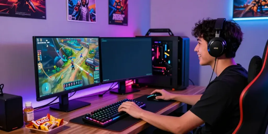 Exciting gaming setup highlighting the immersive experience of kilat 404 online games with vibrant visuals and engaging elements.