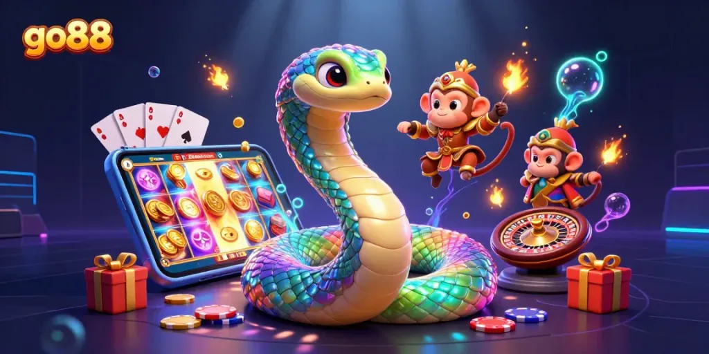 Experience thrilling gameplay with go88 as the rainbow serpent coils around exciting slots and games.