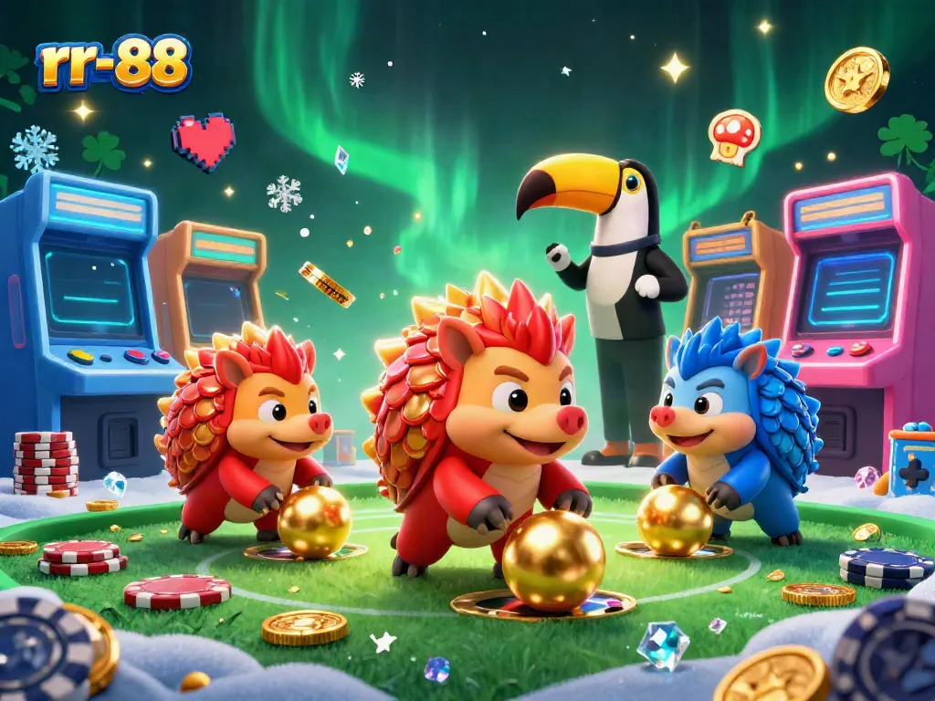 Experience the excitement at rr-88 with cartoon pangolins bowling through poker chips for thrilling wins.