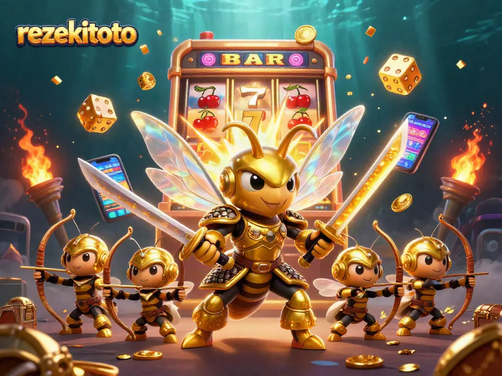 Experience the thrill of rezekitoto with a vibrant 3D casino illustration featuring exciting gameplay.