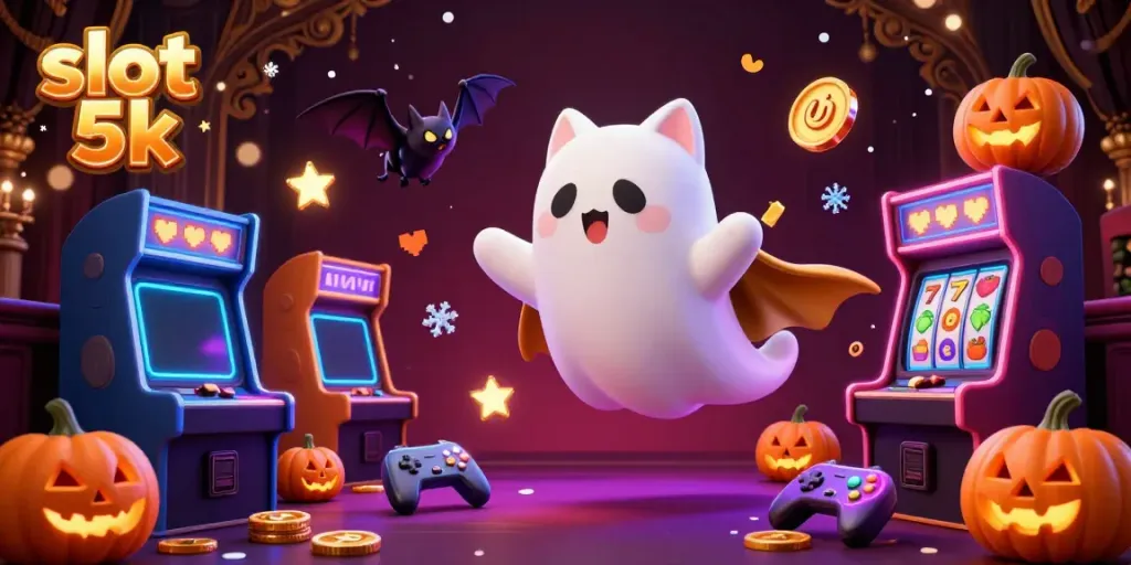 Try winning big with slot 5k in a haunted casino with glowing jack-o-lanterns and vibrant characters.