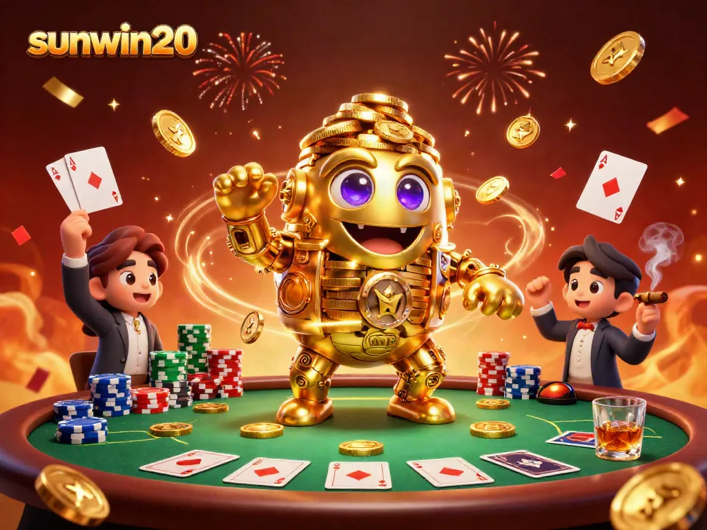 Experience excitement with the sunwin20 golem surrounded by dynamic casino elements.