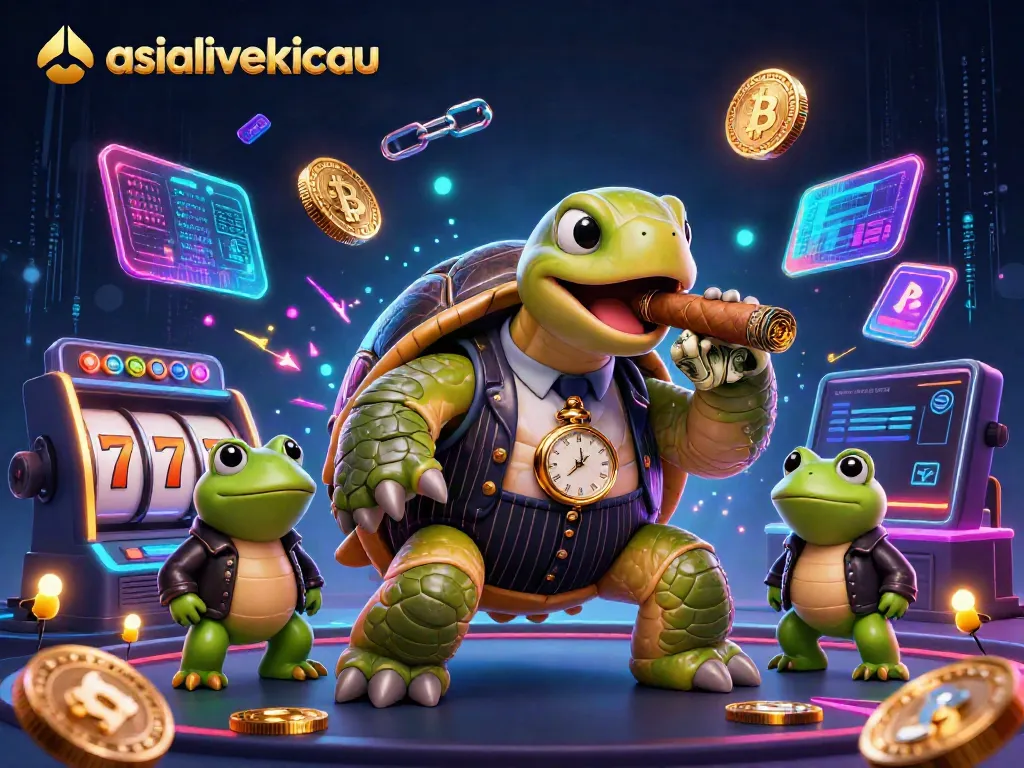 Experience the excitement of asialivekicau with a lively casino scene featuring engaging characters and vibrant slot elements.