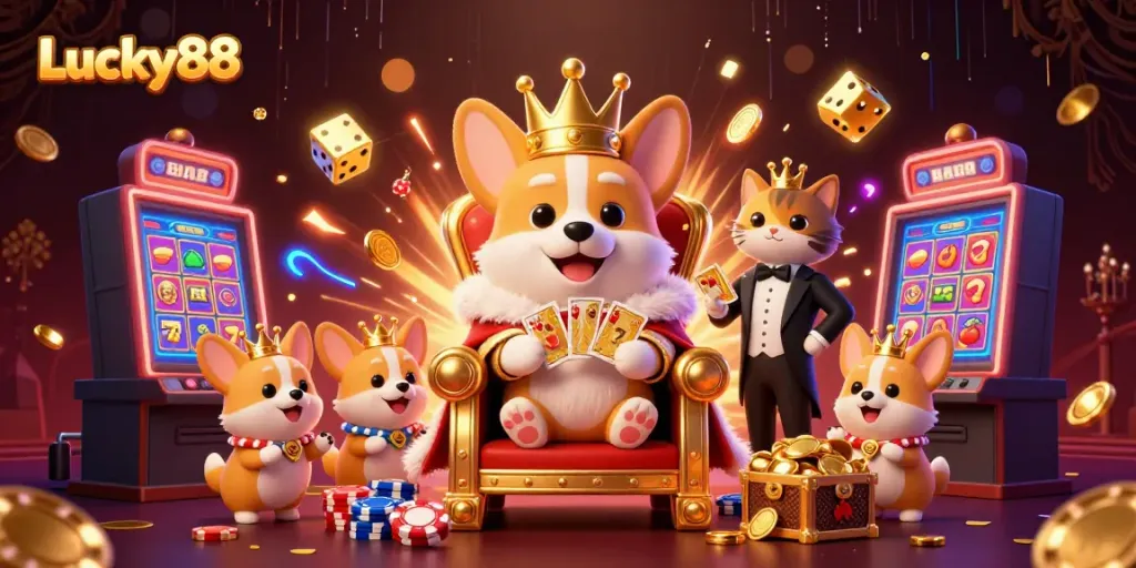 Experience thrilling wins at Lucky88 with vibrant 3D casino characters and jackpot excitement.