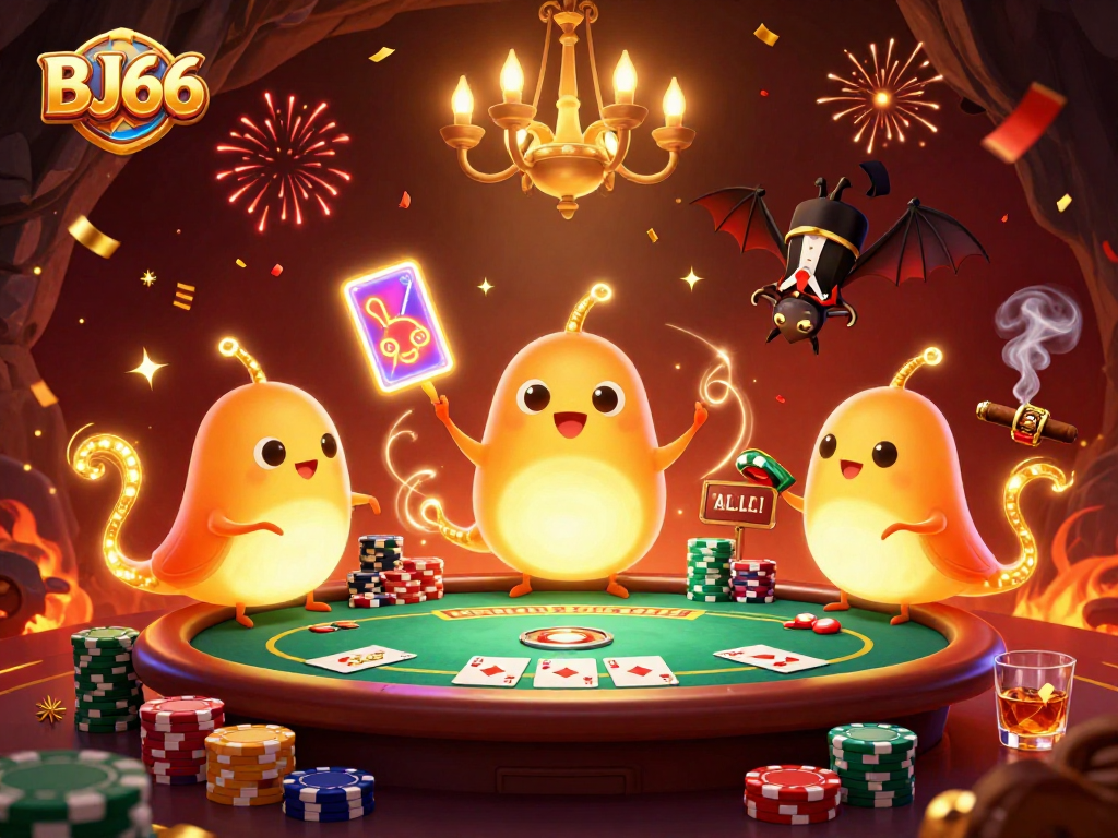 Engage in thrilling gameplay at BJ66 with a vibrant illustration showcasing a dazzling cave casino atmosphere.