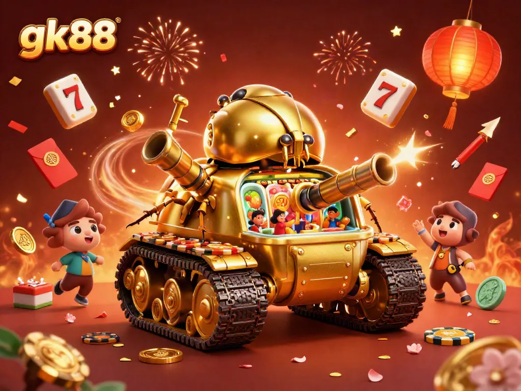 Experience the excitement of gk88 with vibrant slot games, confetti, and festive visuals.