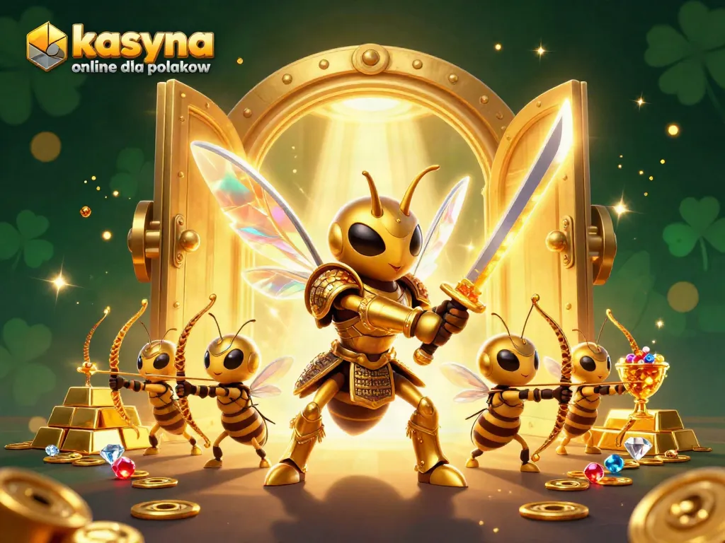 Experience the thrill of kasyna online dla polakow with this vibrant casino illustration featuring golden treasures and dynamic characters.