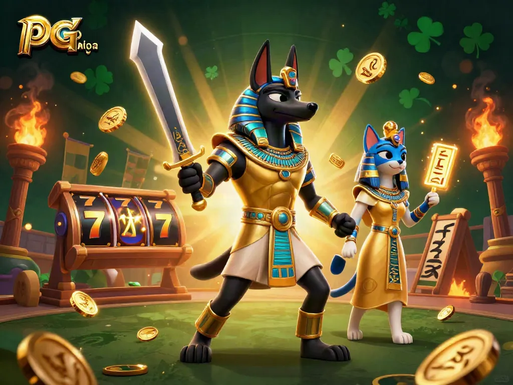 Experience thrilling gameplay with pg สล็อต surrounded by ancient Egyptian warriors and dynamic slot symbols.
