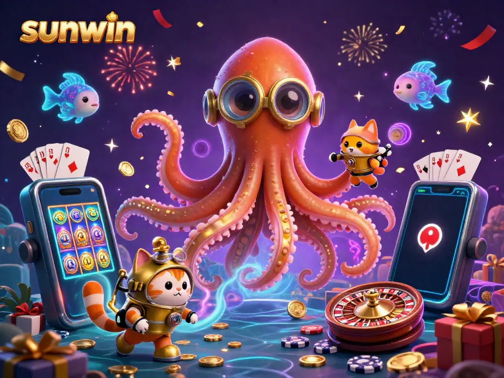 Experience exciting wins with sunwin's vibrant casino scene featuring a mystical kraken and engaging gameplay.