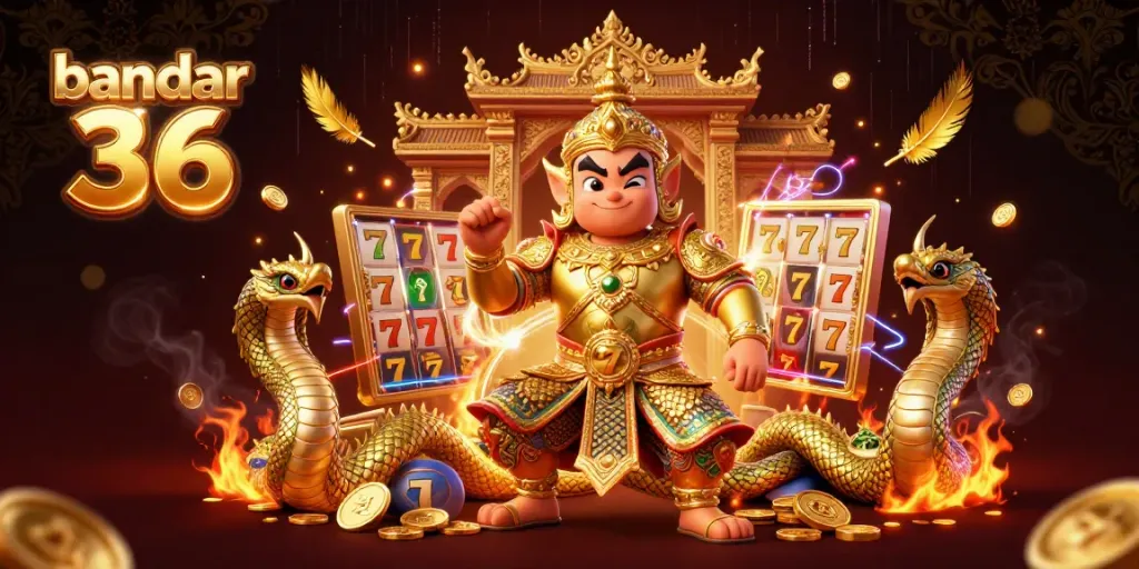 Bandar 36 menjadi daya tarik utama dengan penjaga kuil Thai yang ramah dan naga berkilau di tengah suasana kasino yang meriah.